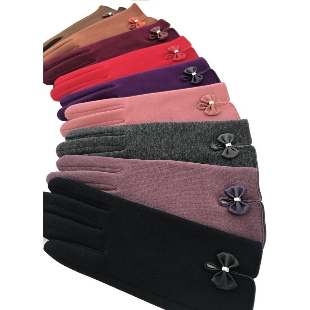 Women's Red Winter Warm Fleece Lining Gloves Driving Texting Touch Screen - Picture 3 of 7